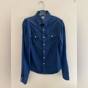 NWT TORN by Ronny Koby Dark Blue Denim Button-Up Shirt